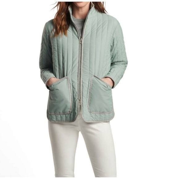 Peter Millar Pippin Quilted Travel Jacket Size Small Sage Fog Green New Golf - Picture 7 of 10
